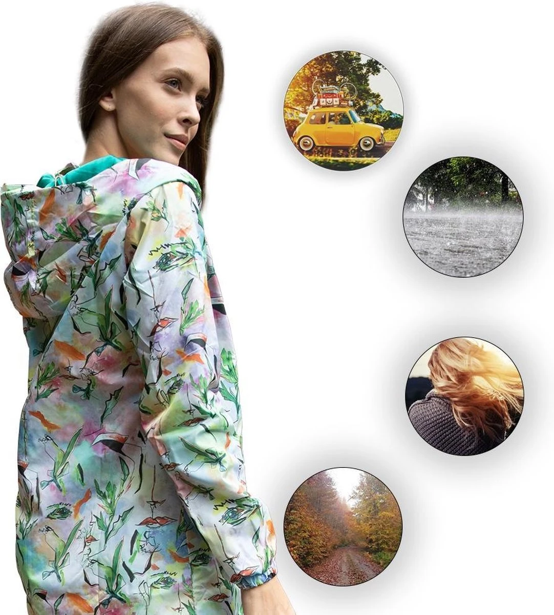 BiggDesign Faces - Dames Regenjas Waterdicht - Regenpak - Maat M BiggDesign Faces - Dames Regenjas Waterdicht - Regenpak - Maat M -Regenjas En Paraplu