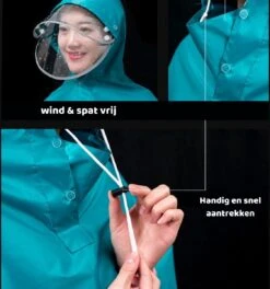 Simple Lifestyle® Universeel Regenjas Bromfiets Hoes Scooter Regenponcho Beenkleed - Zwart -Regenjas En Paraplu 1124x1200