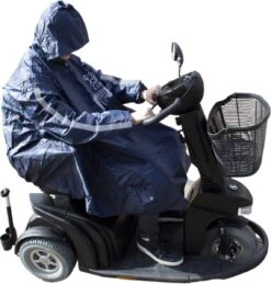 C-Line Poncho Scootmobiel - Blauw - Reflecterend -Regenjas En Paraplu 1143x1200