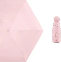 Merkloos TDR--Opvouwbare Paraplu -Windproof-Zonbescherming Anti-Uv UPF50 + Met Gratis Reisetui-roze -Regenjas En Paraplu 1188x1200 3