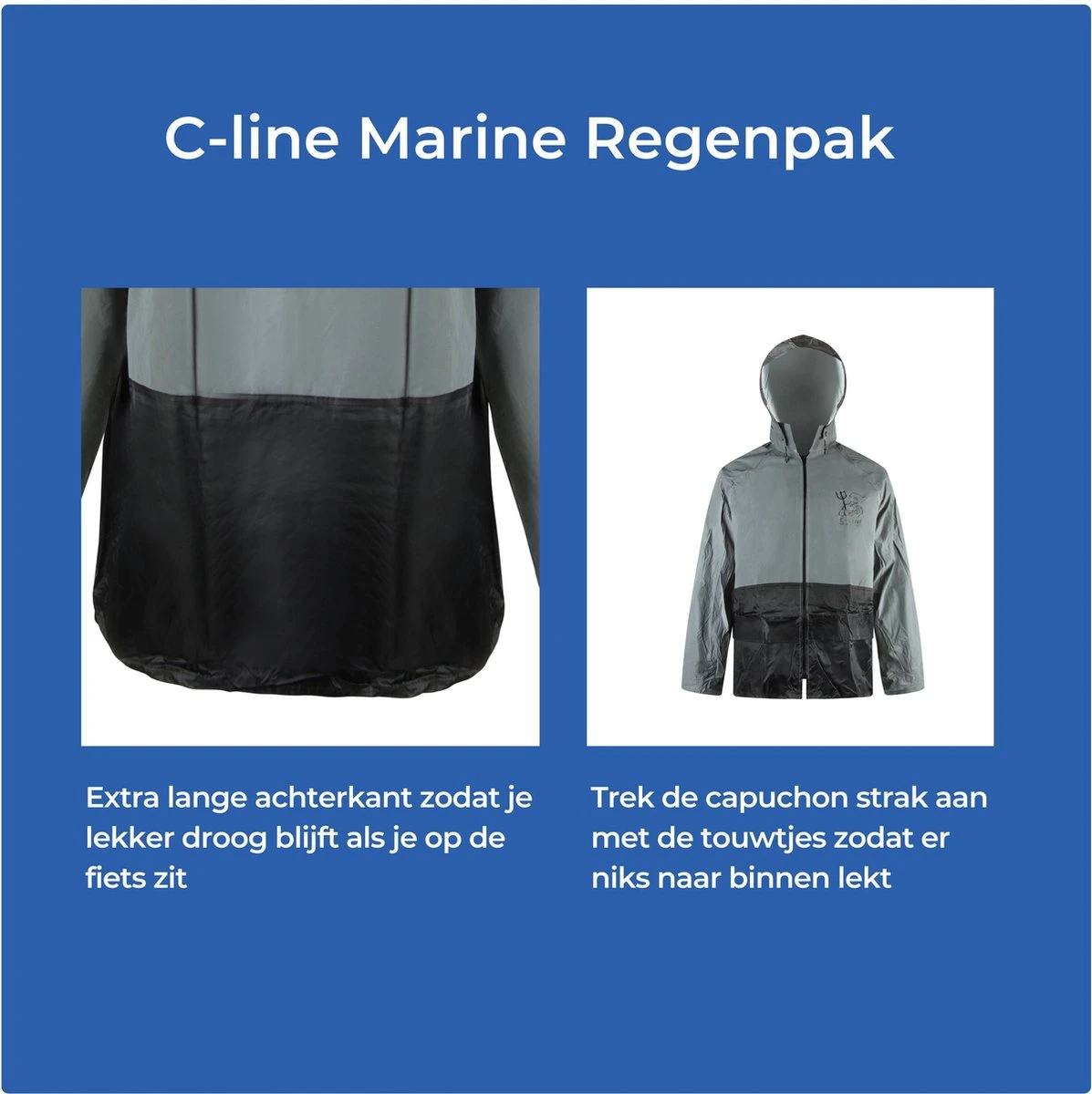 C-Line Regenpak met Capuchon - Reflecterende Jas - Nieuw Model - Volwassen maat XL C-Line Regenpak Met Capuchon - Reflecterende Jas - Nieuw Model - Volwassen Maat XL -Regenjas En Paraplu