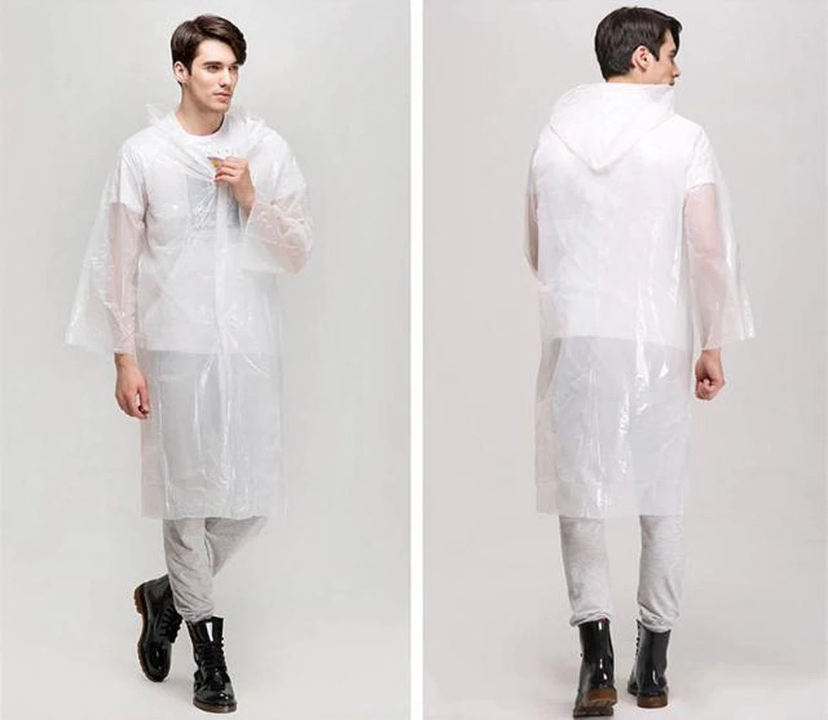 Stijlvolle regenjas met drukknopen en capuchon - Voor dames en heren - Transparant - Universeel pasbaar - Regenjack Merkloos Stijlvolle Regenjas Met Drukknopen En Capuchon - Voor Dames En Heren - Transparant - Universeel Pasbaar - Regenjack -Regenjas En Paraplu