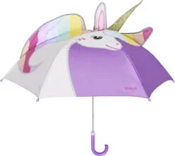 Playshoes - Paraplu Voor Kinderen - Unicorn - Roze En Regenboog - Maat Onesize