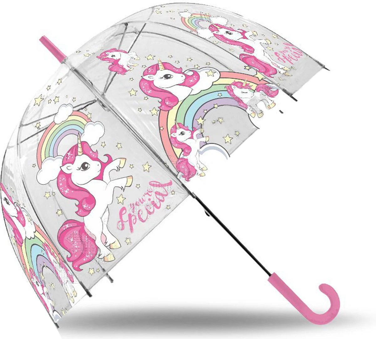 Kinderparaplu Unicorn - transparant Merkloos Kinderparaplu Unicorn - Transparant -Regenjas En Paraplu 1200x1082 3