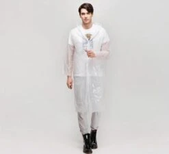 Merkloos Stijlvolle Regenjas Met Drukknopen En Capuchon - Voor Dames En Heren - Transparant - Universeel Pasbaar - Regenjack