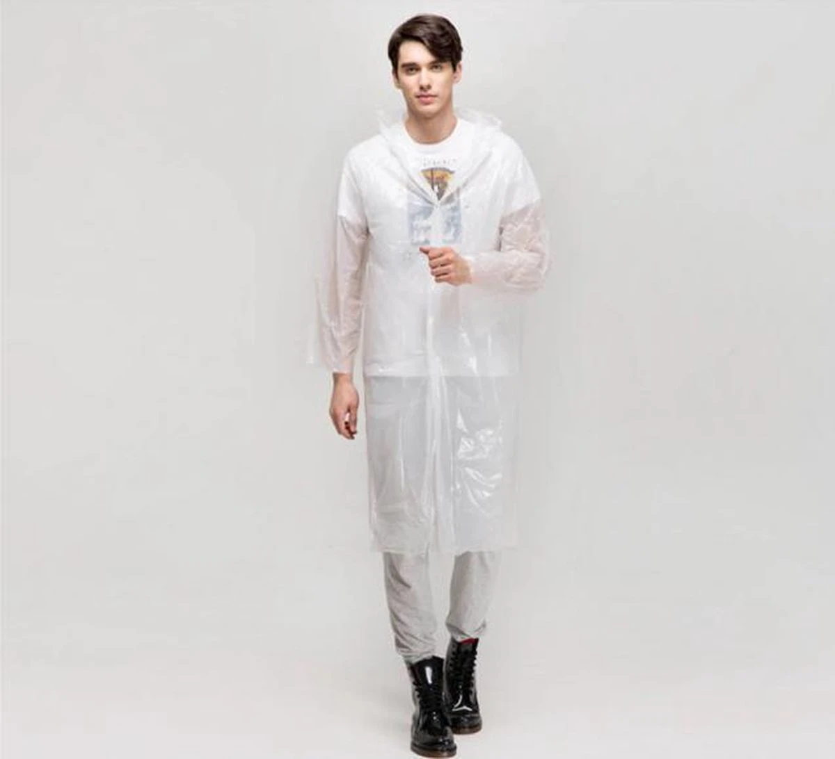 Stijlvolle regenjas met drukknopen en capuchon - Voor dames en heren - Transparant - Universeel pasbaar - Regenjack Merkloos Stijlvolle Regenjas Met Drukknopen En Capuchon - Voor Dames En Heren - Transparant - Universeel Pasbaar - Regenjack -Regenjas En Paraplu