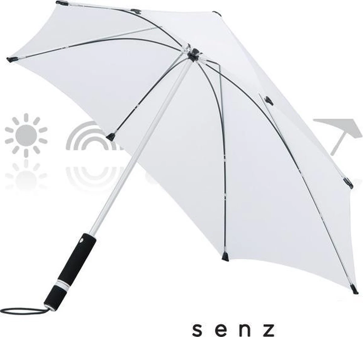 Senz° Original Stormparaplu - Ø 90 cm - Bright White wit- Special Edition Senz° Original Stormparaplu - Ø 90 Cm - Bright White Wit- Special Edition -Regenjas En Paraplu