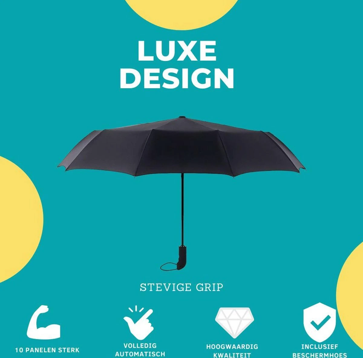 Paraplu - Stormparaplu - Opvouwbaar - Storm- en Regenbestendig - Automatisch Uitklapbaar - Zwart Paraplu - Stormparaplu - Opvouwbaar - Storm- En Regenbestendig - Automatisch Uitklapbaar - Zwart -Regenjas En Paraplu 1200x1181 2