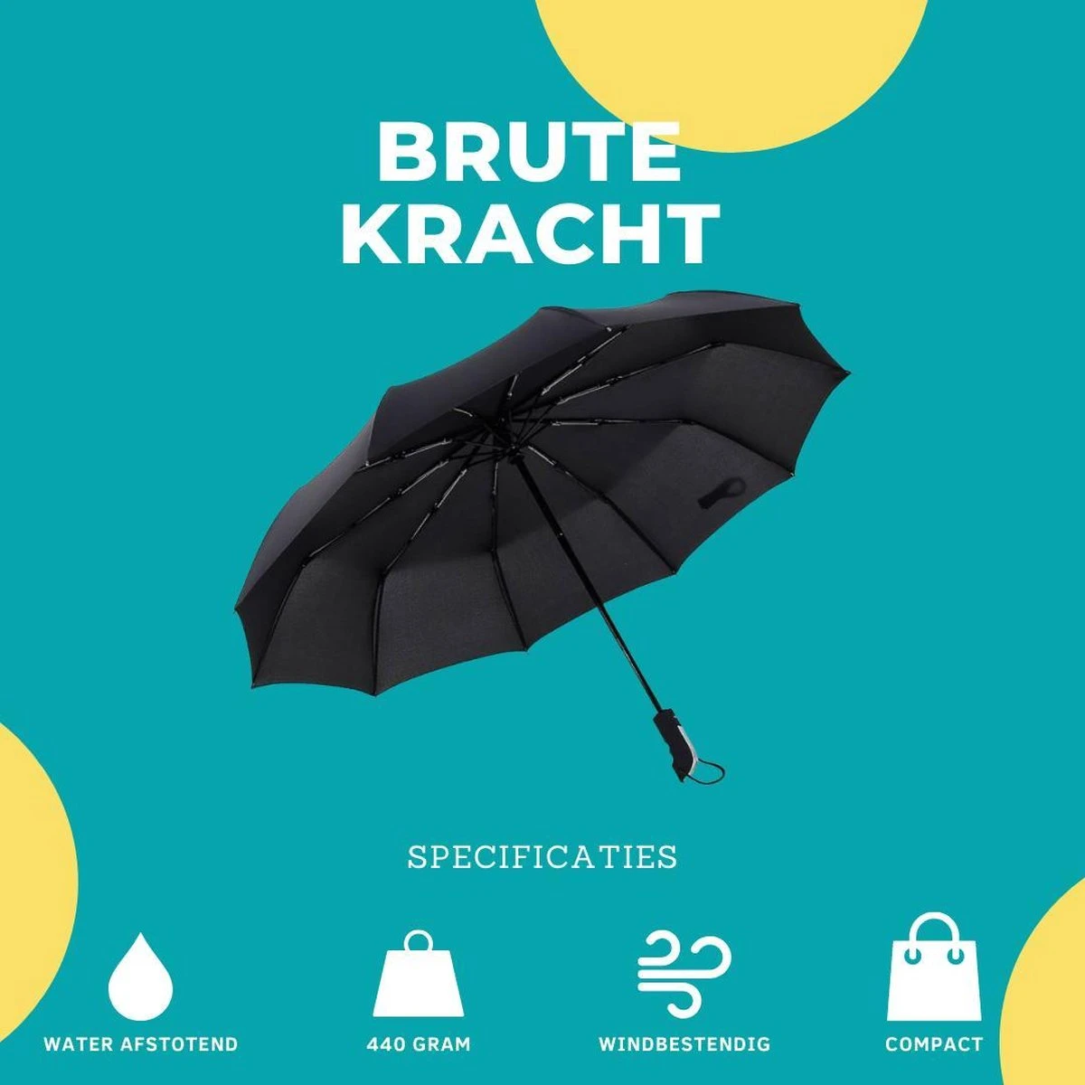 Paraplu - Stormparaplu - Opvouwbaar - Storm- en Regenbestendig - Automatisch Uitklapbaar - Zwart Paraplu - Stormparaplu - Opvouwbaar - Storm- En Regenbestendig - Automatisch Uitklapbaar - Zwart -Regenjas En Paraplu 1200x1200 121