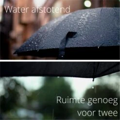 Bushifi Stormparaplu Paraplu - Opvouwbaar - Zwart - 10 Panelen - Polsband -Regenjas En Paraplu 1200x1200 158