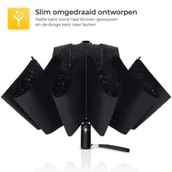 Storm Paraplu Opvouwbaar - Grijs - Polsband - Automatisch Uitklapbaar - Tot 100km P/u Windproof - 110 Cm - 12 Panelen -Regenjas En Paraplu 1200x1200 162