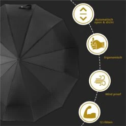 Stormparaplu Opvouwbaar - Paraplu - Automatische Stormparaplu - Tot 110km P/u Windproof - 12 Ribben 5 Stormparaplu Opvouwbaar - Paraplu - Automatische Stormparaplu - Tot 110km P/u Windproof - 12 Ribben -Regenjas En Paraplu 1200x1200 225