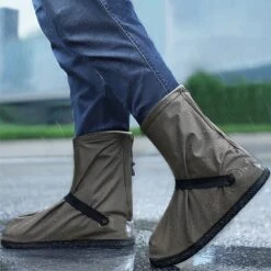 Merkloos Regen Overschoenen - Schoencover - Type: 2 - Bruin - Maat 44/45