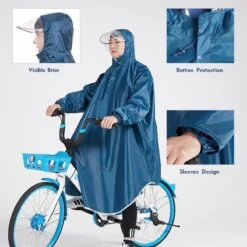 Fuegobird - Poncho Regenponcho - Fiets Wandel Motor - Outdoor Poncho - Kwaliteit Poncho - One Size - Unisex Cyan -Regenjas En Paraplu 1200x1200 301