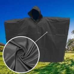 Regenponcho / Fietsponcho Herbruikbaar Voor Volwassenen ( Dames En Heren ) - 200x110cm - 100% Ripstop Polyester - Zwart 4 Regenponcho / Fietsponcho Herbruikbaar Voor Volwassenen ( Dames En Heren ) - 200x110cm - 100% Ripstop Polyester - Zwart -Regenjas En Paraplu 1200x1200 314