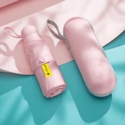 Merkloos TDR--Opvouwbare Paraplu -Windproof-Zonbescherming Anti-Uv UPF50 + Met Gratis Reisetui-roze -Regenjas En Paraplu 1200x1200 344