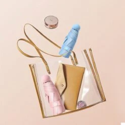 Merkloos TDR--Opvouwbare Paraplu -Windproof-Zonbescherming Anti-Uv UPF50 + Met Gratis Reisetui-roze -Regenjas En Paraplu 1200x1200 345