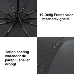 Paraplu - Stormparaplu - Automatisch Uitklapbaar - Opvouwbaar - Zwart - 110 Cm XL - Open En Dicht Knop - Stormbestendig Tot 140 K/m 4 Paraplu - Stormparaplu - Automatisch Uitklapbaar - Opvouwbaar - Zwart - 110 Cm XL - Open En Dicht Knop - Stormbestendig Tot 140 K/m -Regenjas En Paraplu 1200x1200 395