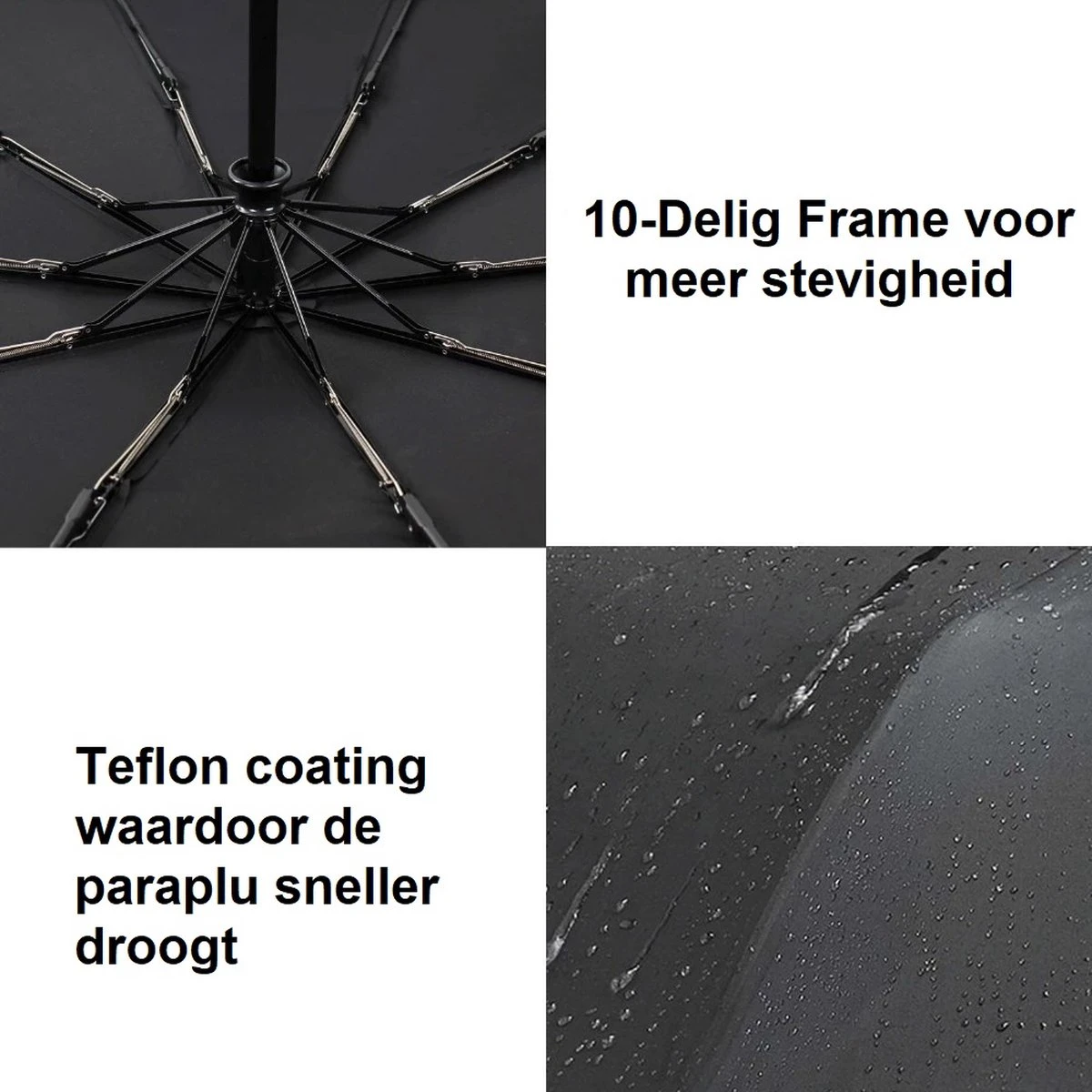 Paraplu - Stormparaplu - Automatisch uitklapbaar - Opvouwbaar - Zwart - 110 cm XL - Open en dicht knop - Stormbestendig tot 140 k/m Paraplu - Stormparaplu - Automatisch Uitklapbaar - Opvouwbaar - Zwart - 110 Cm XL - Open En Dicht Knop - Stormbestendig Tot 140 K/m -Regenjas En Paraplu 1200x1200 395