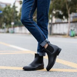 Geweo Regenlaarzen - Wellington Chelsea Laarzen - Kerstmis - Kerstfeest - Christmas Gift - Kort Boots - Waterdichte - Dames - Zwart - Maat 37 -Regenjas En Paraplu 1200x1200 420