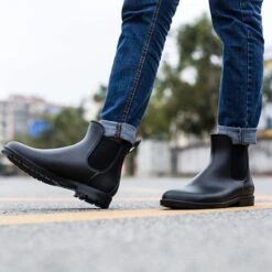 Geweo Regenlaarzen - Wellington Chelsea Laarzen - Kerstmis - Kerstfeest - Christmas Gift - Kort Boots - Waterdichte - Dames - Zwart - Maat 37 -Regenjas En Paraplu 1200x1200 421