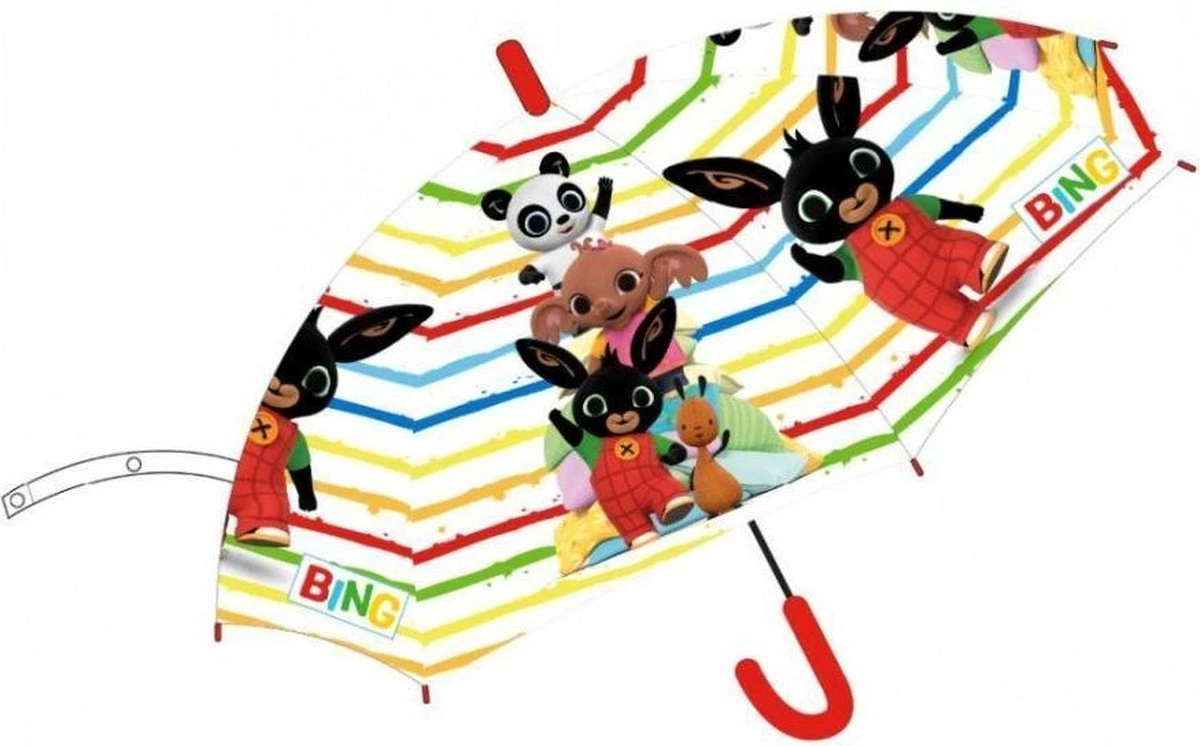 Bing Paraplu | Kinder Paraplu | Transparant | Handvat Rood Bing Paraplu | Kinder Paraplu | Transparant | Handvat Rood -Regenjas En Paraplu