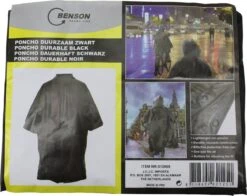 Benson Duurzame Regenponcho Zwart Voor Volwassenen -Regenjas En Paraplu 1200x954 1