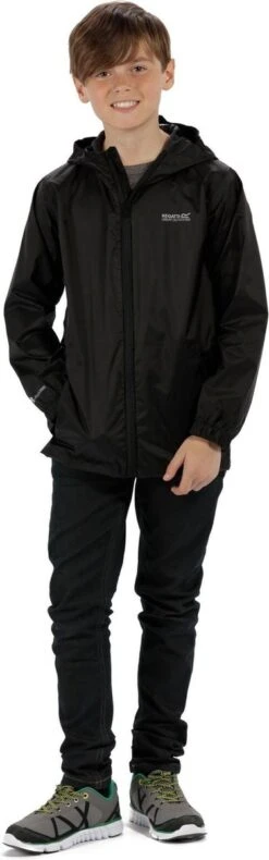 Regatta Pack It III Regenjas Junior Jas - Maat 164 - Unisex - Zwart -Regenjas En Paraplu 375x1200