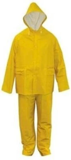 Merkloos Regenpak PVC-rayon Geel XXL