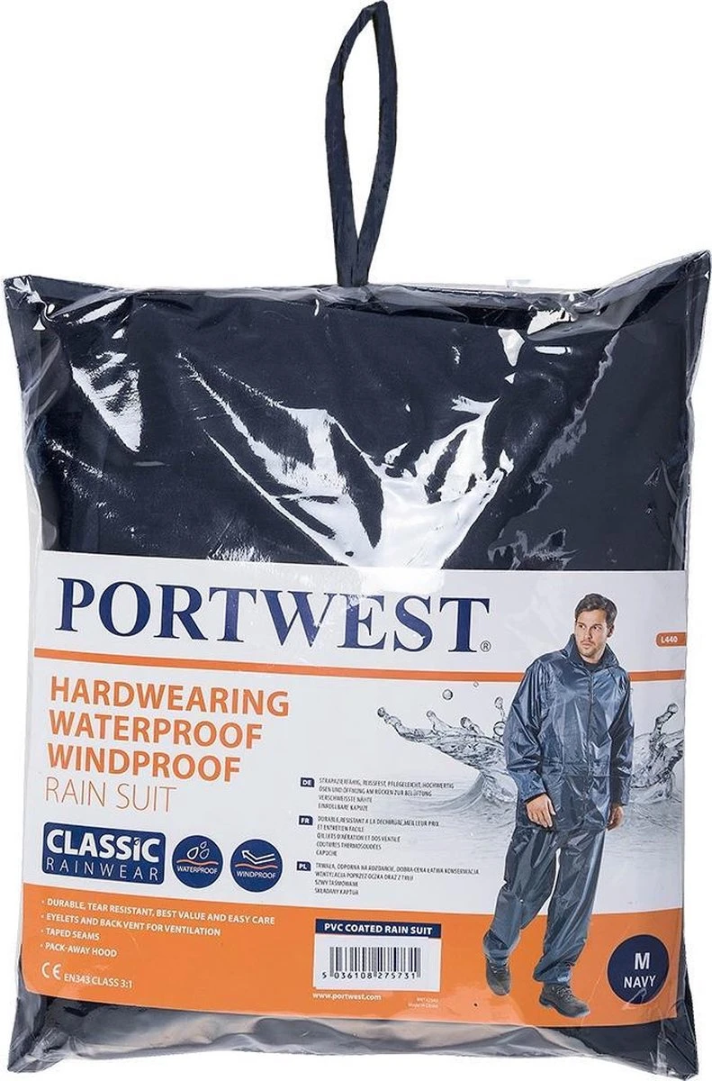Regenpak 2 delig Donker Blauw Maat XL Portwest Regenpak 2 Delig Donker Blauw Maat XL -Regenjas En Paraplu