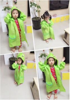 Merkloos Regenjas Kind - Regenponcho Kinderen - Groen - Jongens - Kikker - Cartoon - Maat 92 Tot 122 - 3 Tot 6 Jaar - Onesize -Regenjas En Paraplu 839x1200