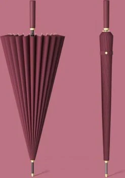 Merkloos Luxe Stormparaplu -Stormparaplu-24ribben-extra Sterk Paraplu-mooie Paraplu-windkracht 8 Paraplu